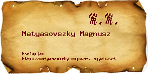 Matyasovszky Magnusz névjegykártya